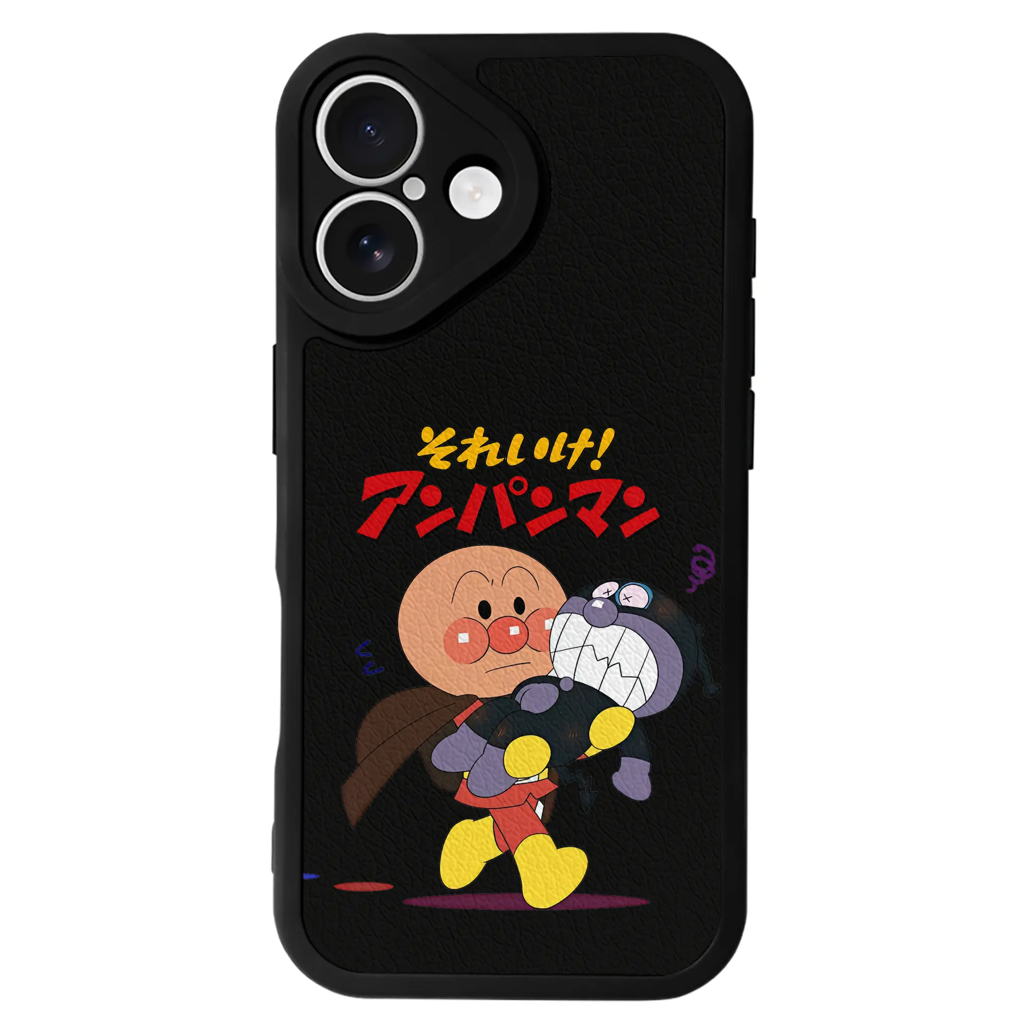 アンパンマン グッズ,ばいきんまん - IPhone 16シリーズ対応 ・ シリコンスマホケース ・ レザー調 ・ 高精度フィット ・ 耐衝撃 ・ ワイヤレス充電対応 ・ 精密カット